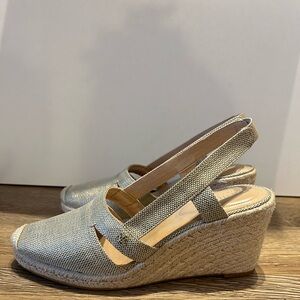 Lauren Ralph Lauren Metallic Wedge Slingbacks